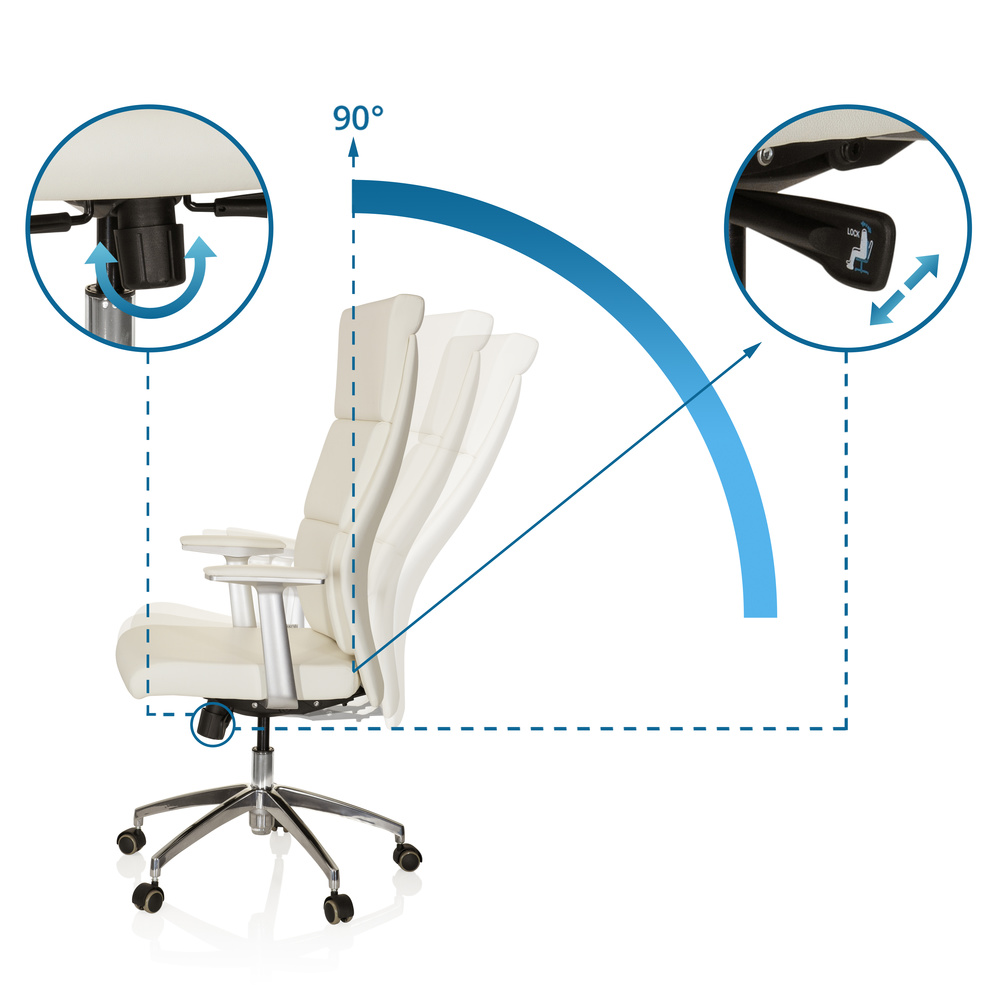 B-Ware Hjh Office Bürostuhl Chefsessel Monza 20 Leder Elfenbein Sessel Möbel Stuhl - 4260182537107