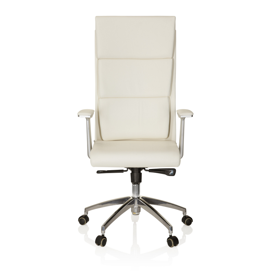 Hjh Office Bürostuhl Chefsessel Monza 20 Leder Elfenbein Sessel Möbel Stuhl B-Ware - 4260182537107