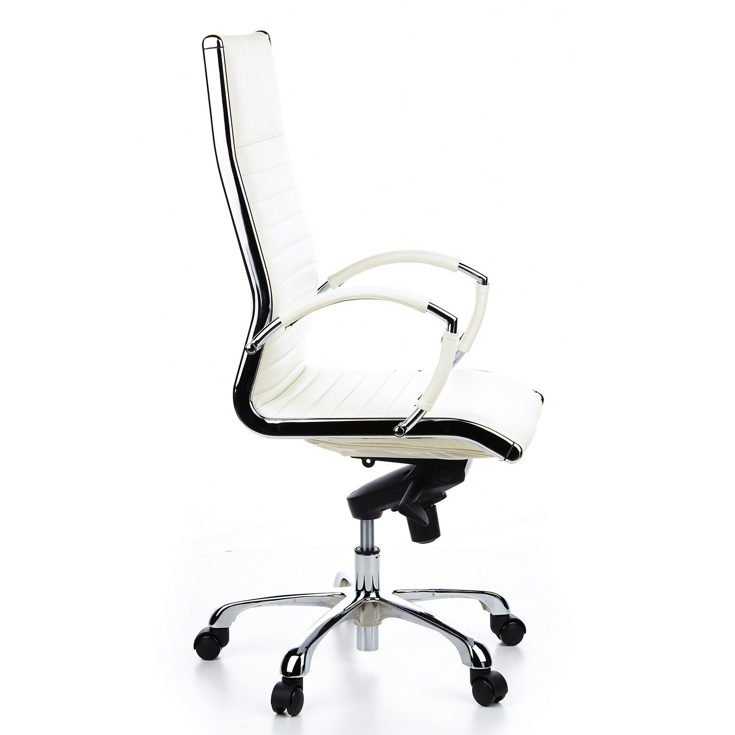 Hjh Office Bürostuhl Chefsessel Stuhl Leder Weiß Armlehne Rollensessel Parma 20 B-Ware - 4260182538494