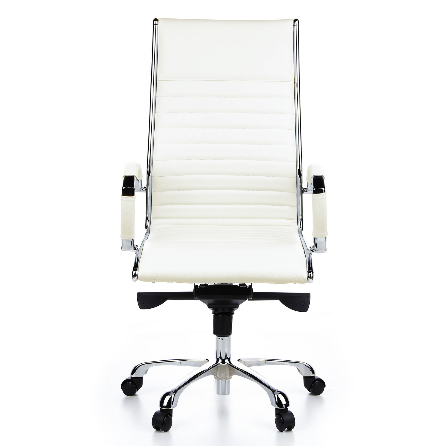Hjh Office Bürostuhl Chefsessel Stuhl Leder Weiß Armlehne Rollensessel Parma 20 B-Ware - 4260182538494