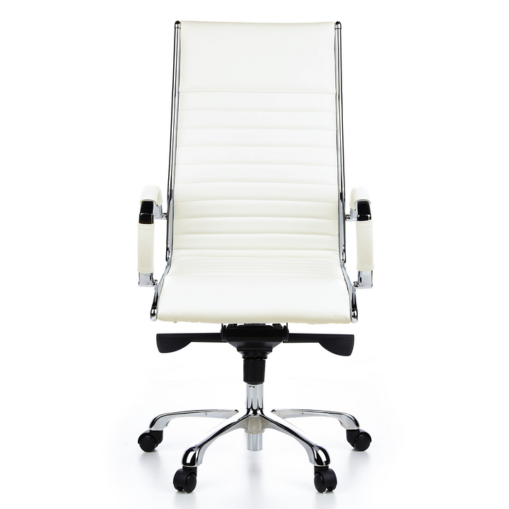 Hjh Office Bürostuhl Chefsessel Stuhl Leder Weiß Armlehne Rollensessel Parma 20 B-Ware - 4260182538494