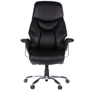 B-Ware hjh OFFICE Bürostuhl Chefsessel Stuhl Leder schwarz mit Armlehnen Teppichrollen
