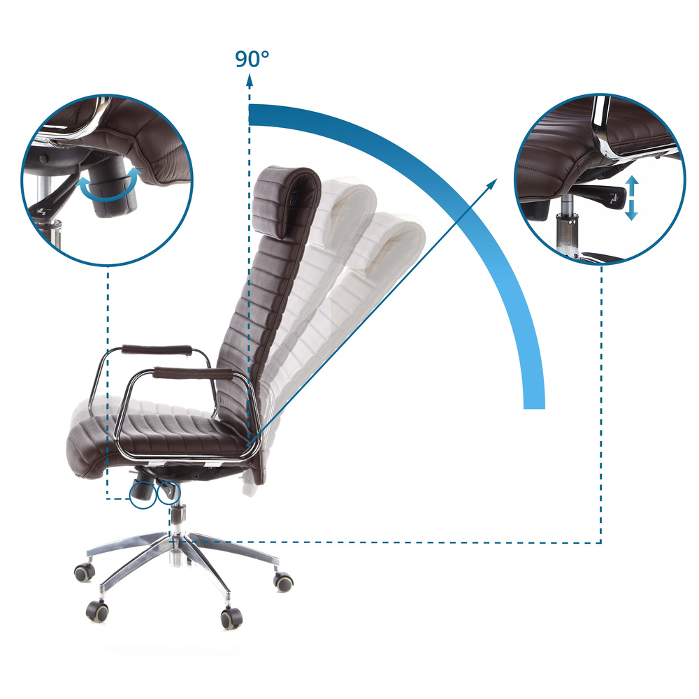 Hjh Office Bürostuhl Chefsessel Aspera 20 Nappaleder Braun Stuhl Sessel Möbel B-Ware - 4260182550496