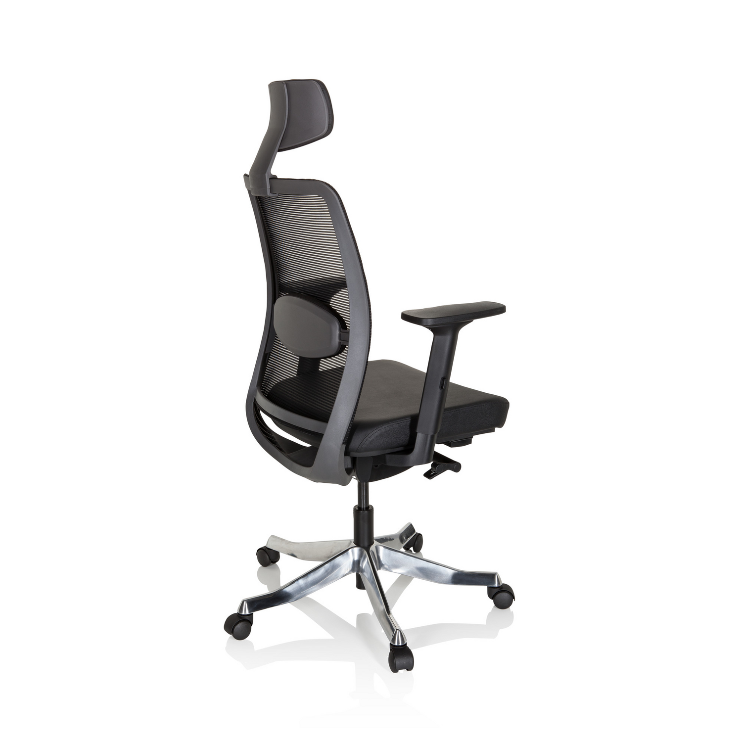 Hjh Office Bürostuhl Drehstuhl Senator Pro Netzstoff Leder Schwarz Stuhl Sessel B-Ware - 4064323000334