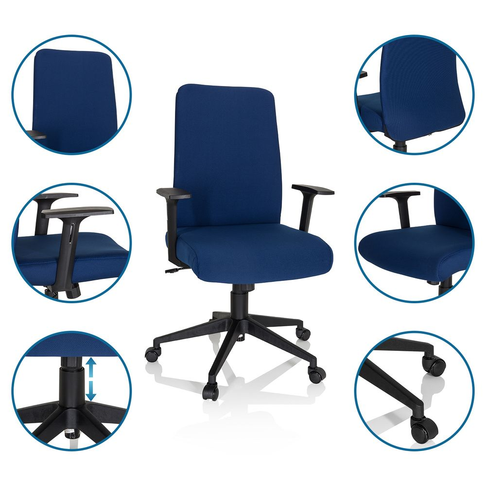Hjh Office Bürostuhl Drehstuhl Cosio I Computerstuhl Stuhl Stoff Blau Siehe Text B-Ware - 4064323002024