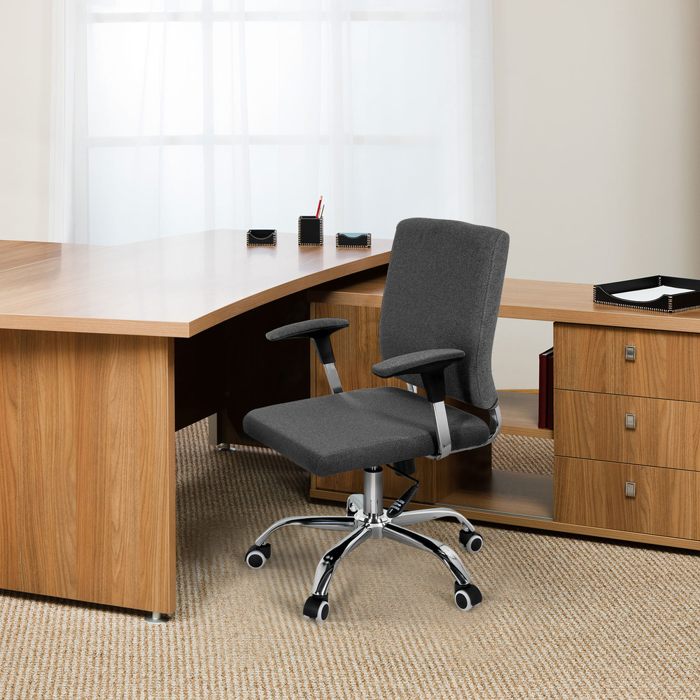 Hjh Office Bürostuhl Charles I Drehstuhl Schreibtischstuhl Stoff Dunkelgrau  B-Ware - 4064323007203
