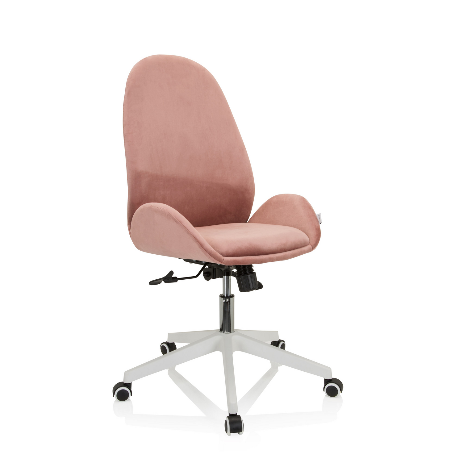 B-Ware Hjh Office Bürostuhl Drehstuhl Avea Samt Rosa Synchronmechanik Rückenlehne - 4064323023043