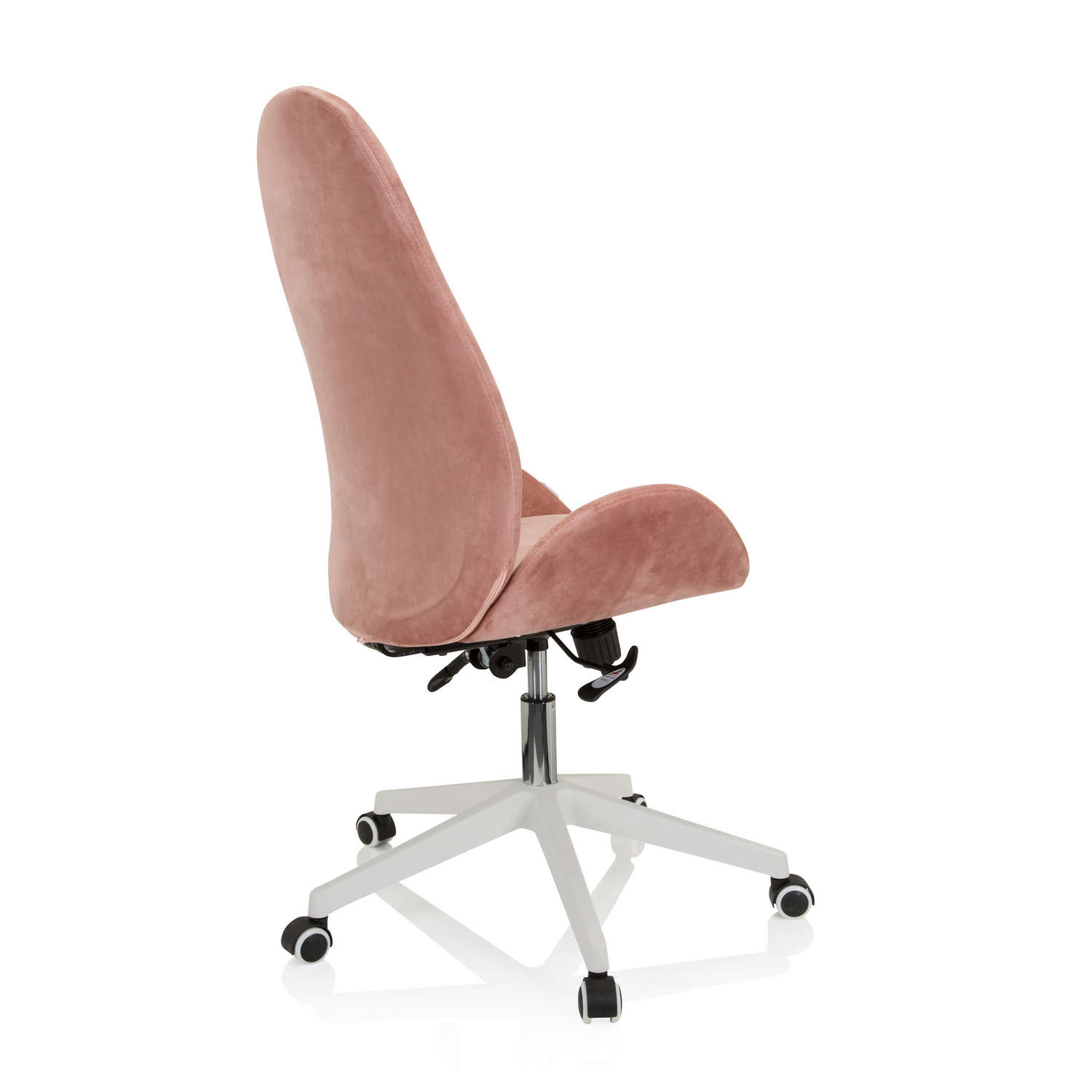 B-Ware Hjh Office Bürostuhl Drehstuhl Avea Samt Rosa Synchronmechanik Rückenlehne - 4064323023043