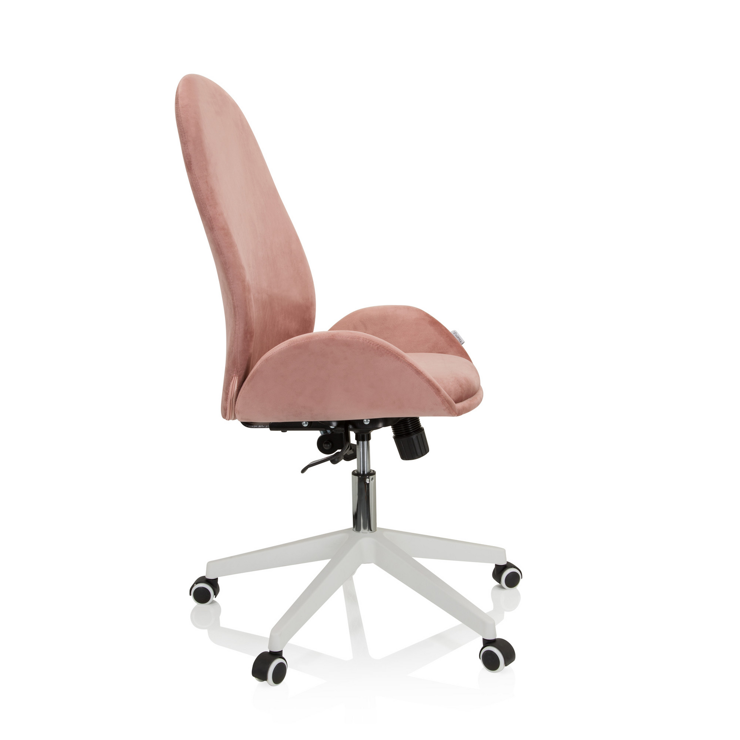 B-Ware Hjh Office Bürostuhl Drehstuhl Avea Samt Rosa Synchronmechanik Rückenlehne - 4064323023043