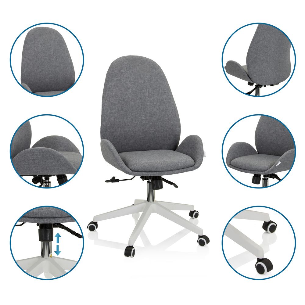 hjh OFFICE Bürostuhl Drehstuhl AVEA I Computerstuhl Büro-Stuhl Stuhl Stoff g335 - 4064323023074