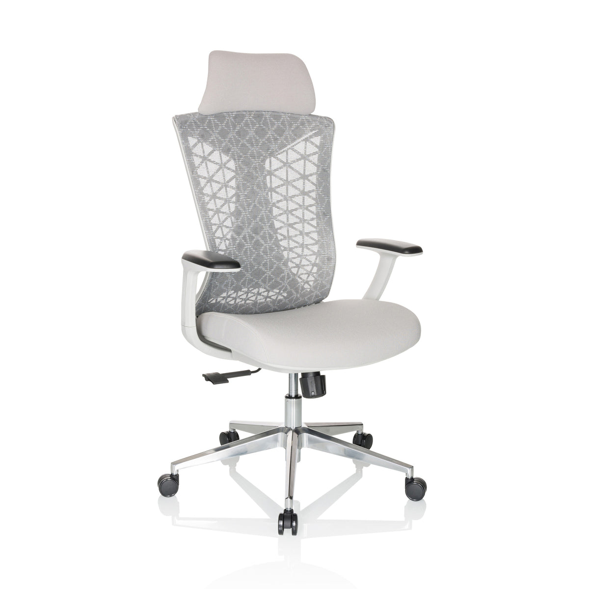 hjh OFFICE Bürostuhl Drehstuhl FALEO W Netzstoff Stoff grau Stuhl Möbel - 4064323028369