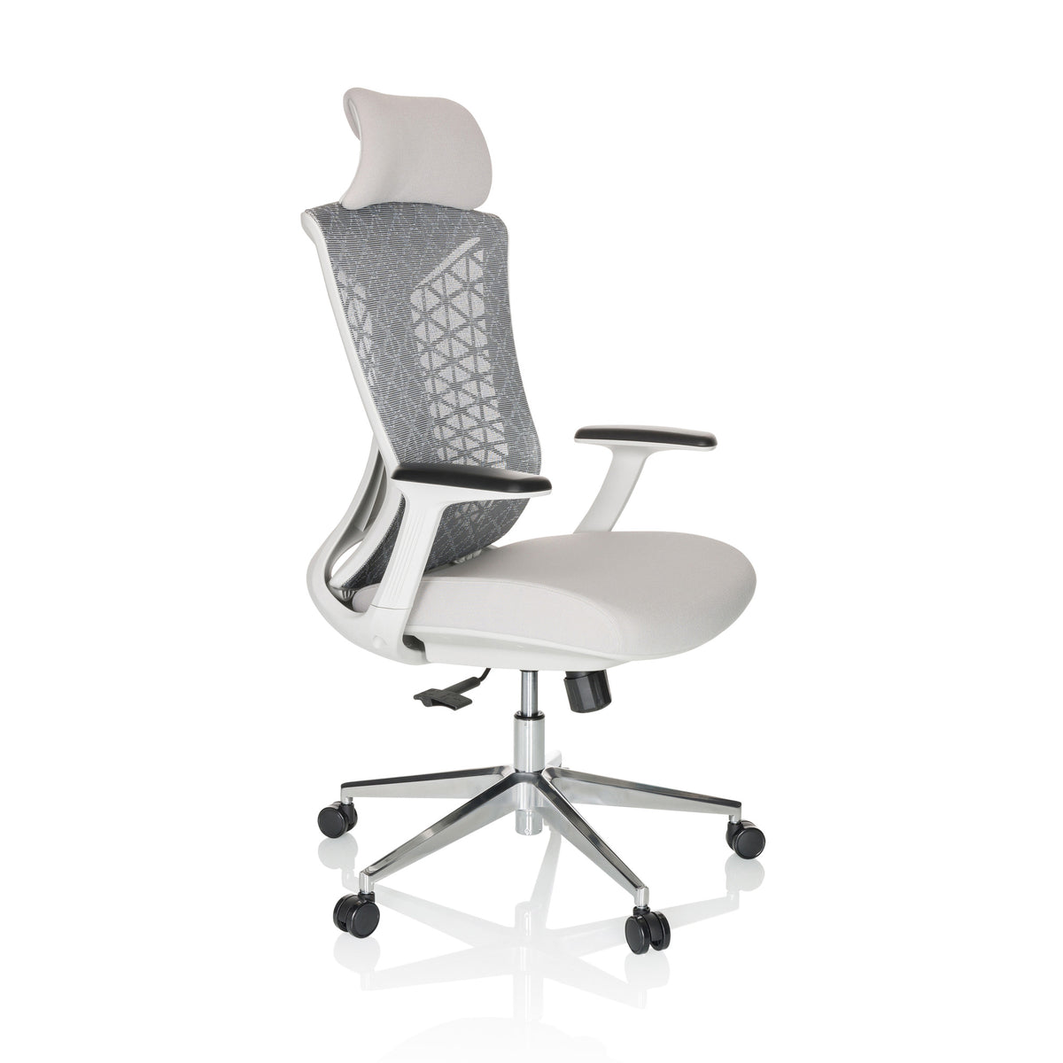 hjh OFFICE Bürostuhl Drehstuhl FALEO W Netzstoff Stoff grau Stuhl Möbel - 4064323028369