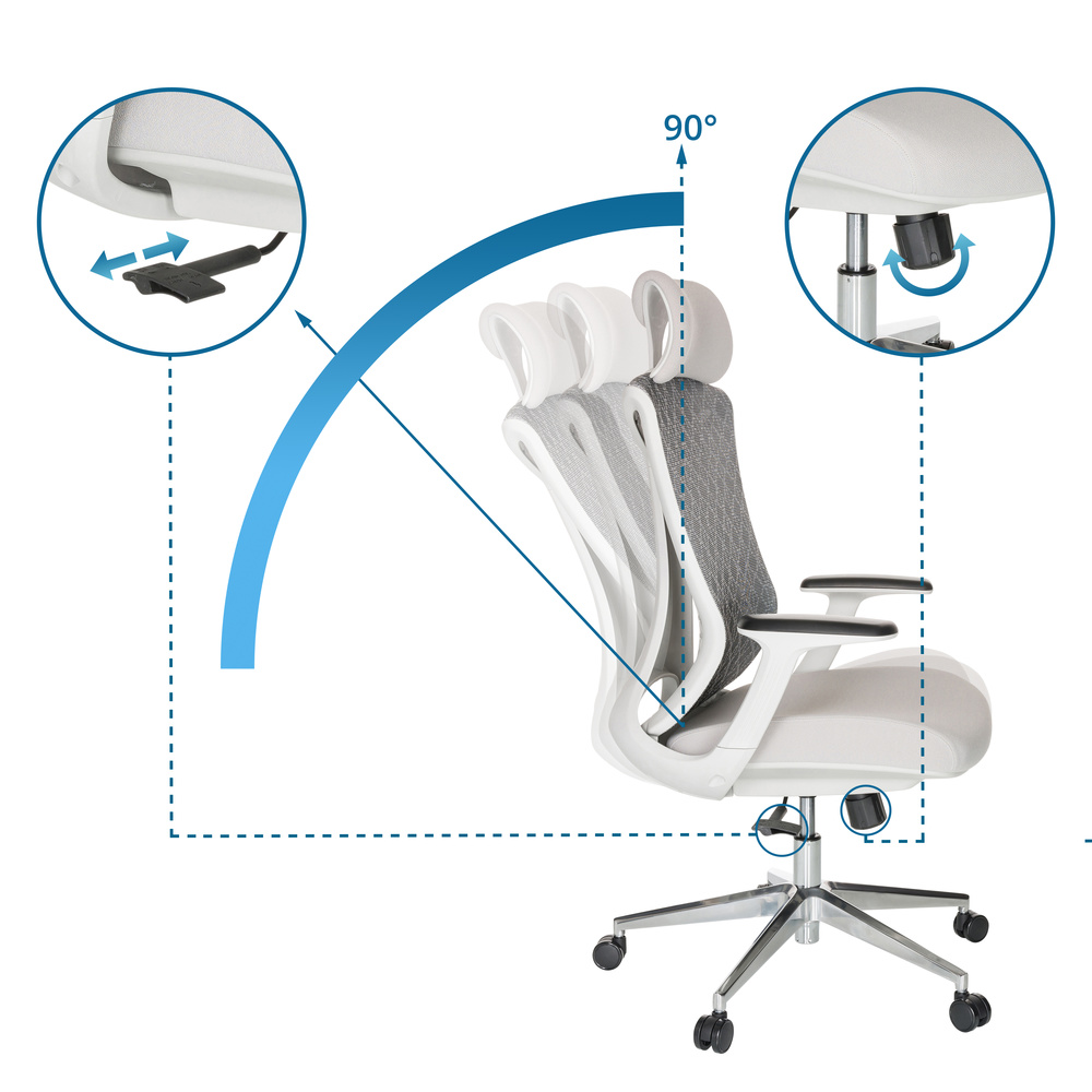 Hjh Office Bürostuhl Drehstuhl Faleo W Netzstoff Stoff Grau Stuhl Möbel  B-Ware - 4064323028369