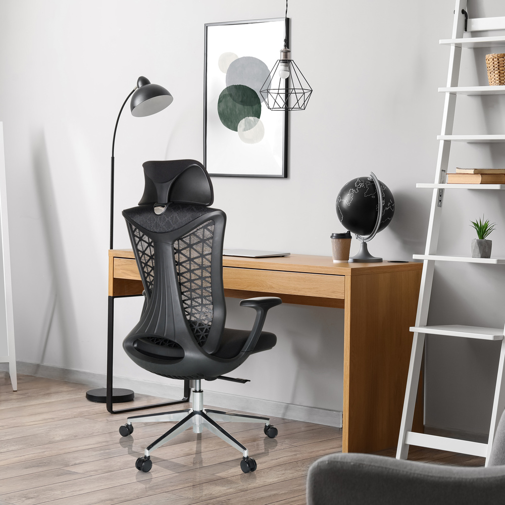 B-Ware Hjh Office Bürostuhl Drehstuhl Stuhl Netzstoff Kopfstütze Synchronmechanik - 4064323028376