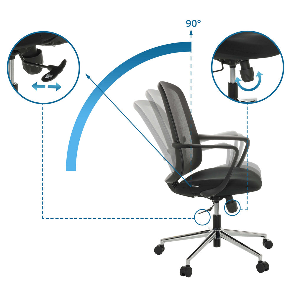 hjh OFFICE Bürostuhl Drehstuhl SEDIOLO B Home Office Netzstoff Stoff schwarz - 4064323037613