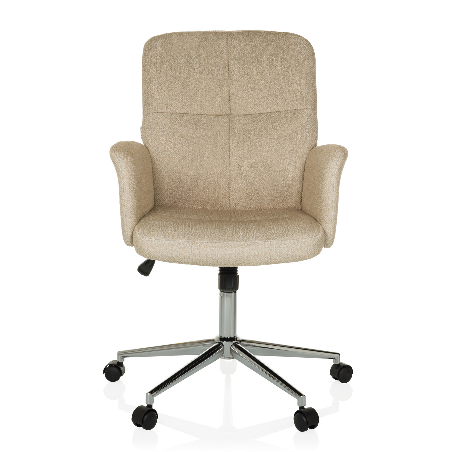 B-Ware Hjh Office Bürostuhl Drehstuhl Schalenstuhl Home Office Stoff Beige Armlehnen652 - 4064323038573
