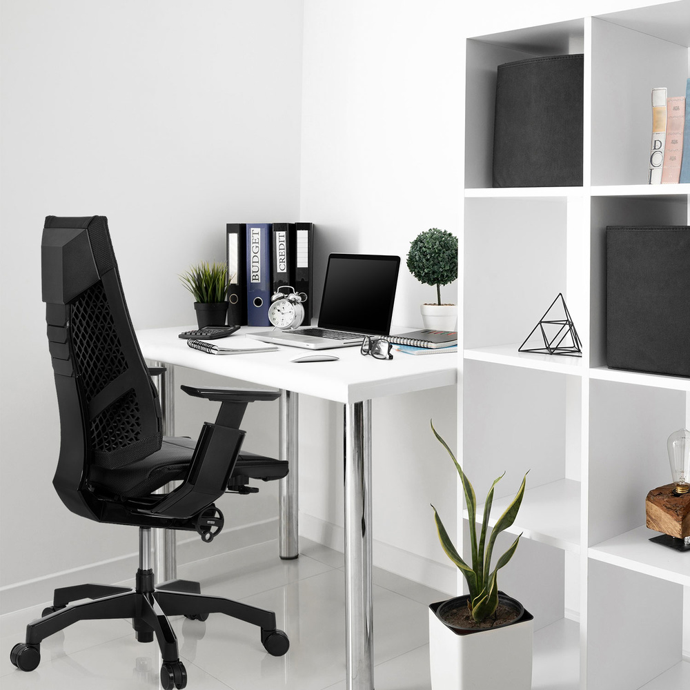 B-Ware Hjh Office Bürostuhl Drehstuhl Stuhl Genidia Black Leder Schwarz Lordosenstüt175 - 4251084609856