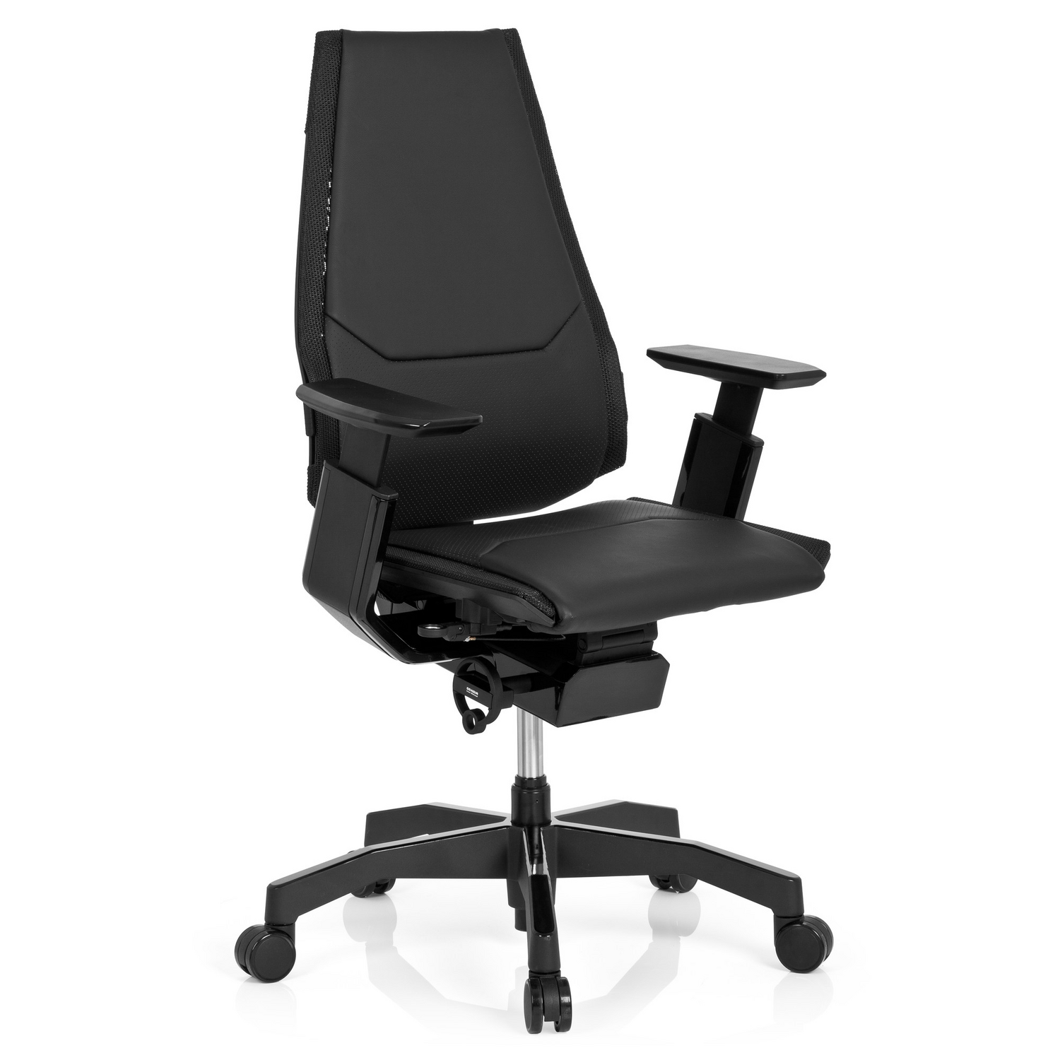 B-Ware Hjh Office Bürostuhl Drehstuhl Stuhl Genidia Black Leder Schwarz Lordosenstüt175 - 4251084609856