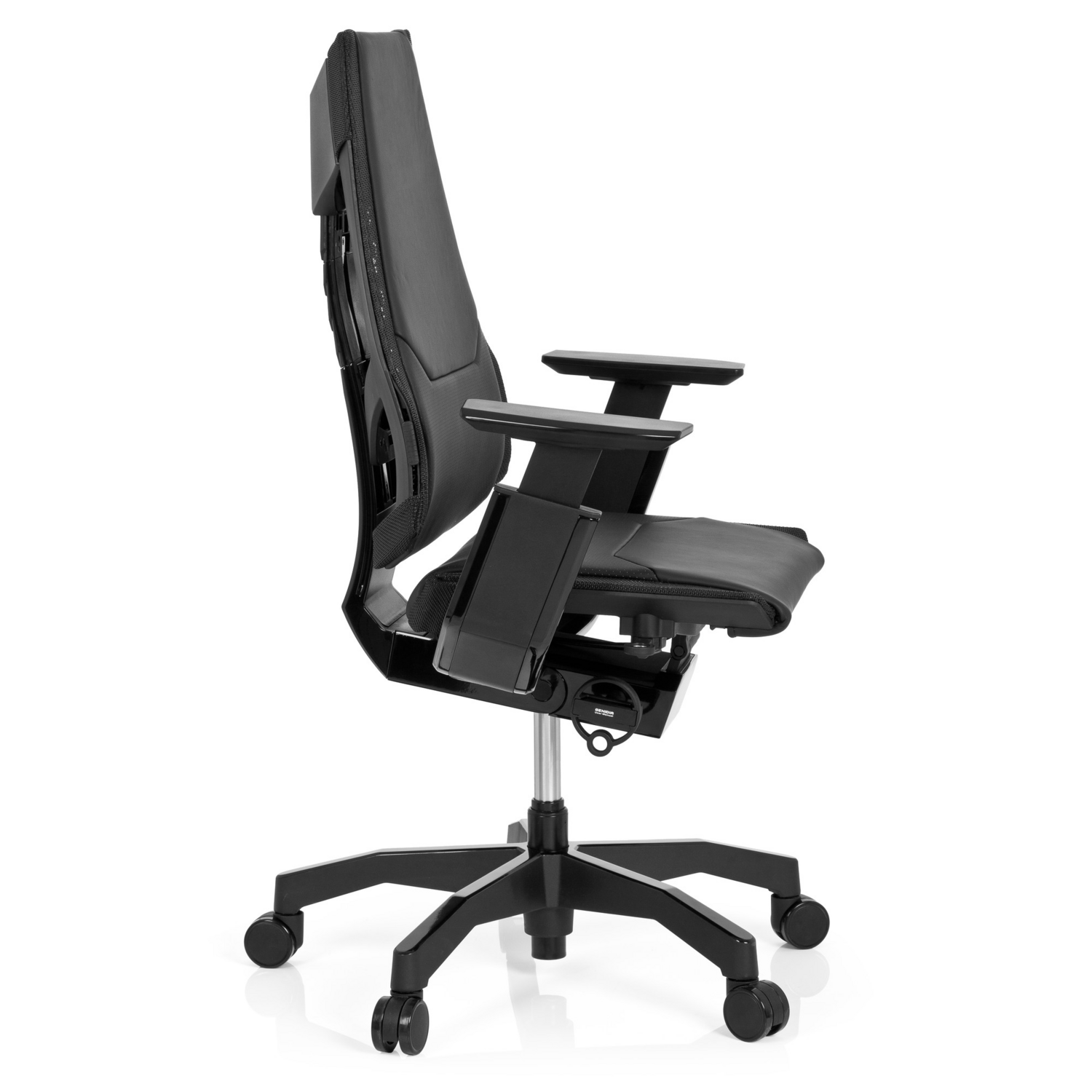 B-Ware Hjh Office Bürostuhl Drehstuhl Stuhl Genidia Black Leder Schwarz Lordosenstüt298 - 4251084609856