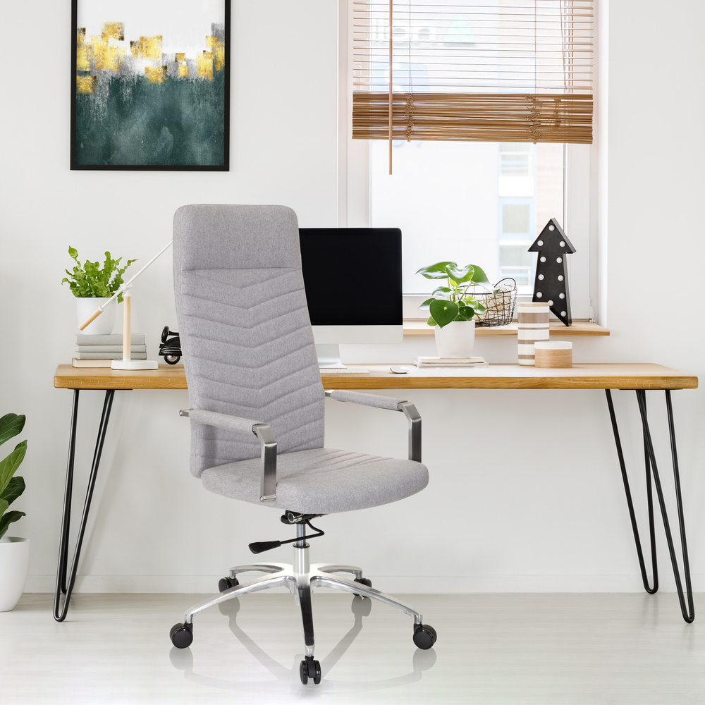 B-Ware Hjh Office Bürostuhl Drehstuhl Stuhl Saranto Plus Stoff Hellgrau Armlehnen468 - 4251084675899