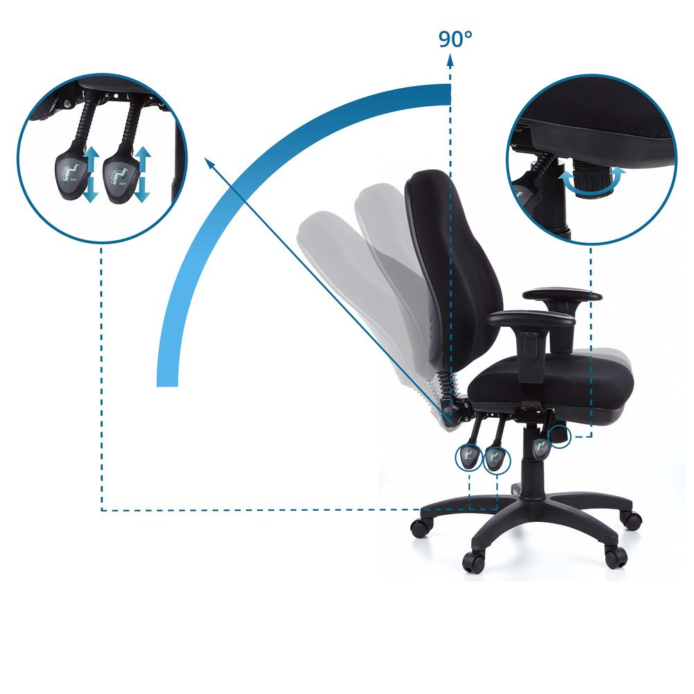 Hjh Office Bürostuhl Drehstuhl Zenit Pro Computerstühle Büro Stuhl Stoff Schwarz B-Ware - 4260182550441