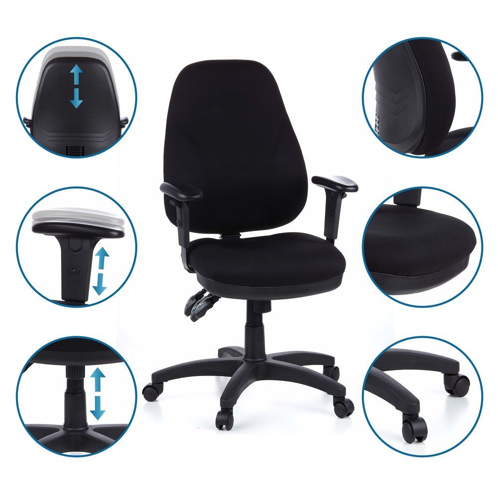 Hjh Office Bürostuhl Drehstuhl Zenit Pro Computerstühle Büro Stuhl Stoff Schwarz B-Ware - 4260182550441