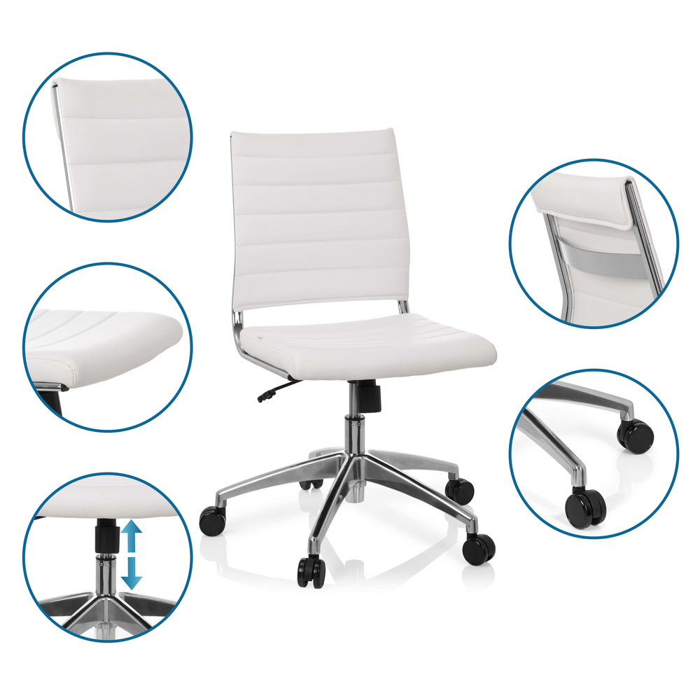 Hjh Office Bürostuhl Drehstuhl Trisha Kunstleder Weiß Stuhl Sessel Büromöbel B-Ware - 4260354051653