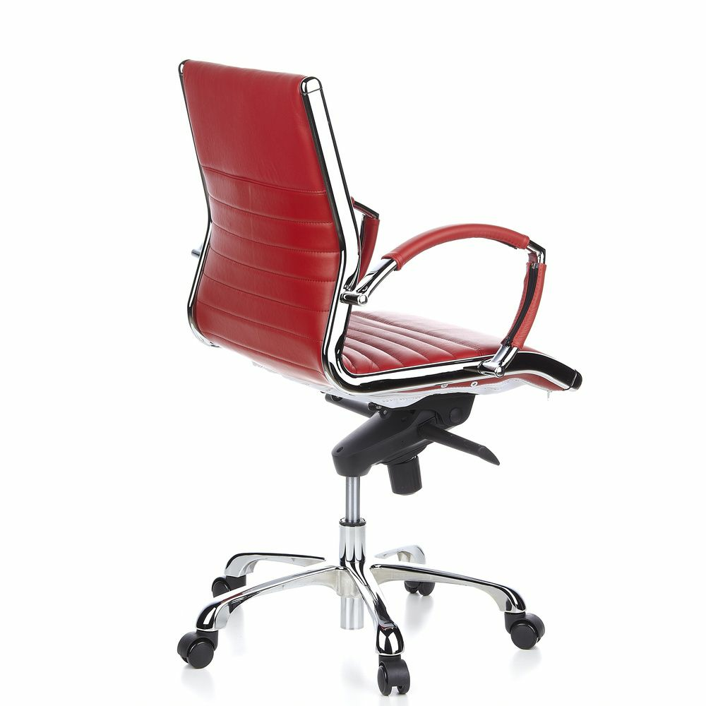 Hjh Office Bürostuhl Profi Chefsessel Parma 10 Leder Rot Chrom B-Ware - 4260182538562