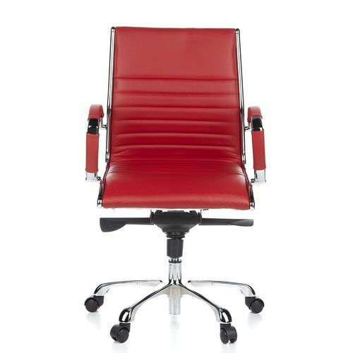 B-Ware Hjh Office Bürostuhl Profi Chefsessel Parma 10 Leder Rot Chrom Möbel Stuhl - 4260182538562
