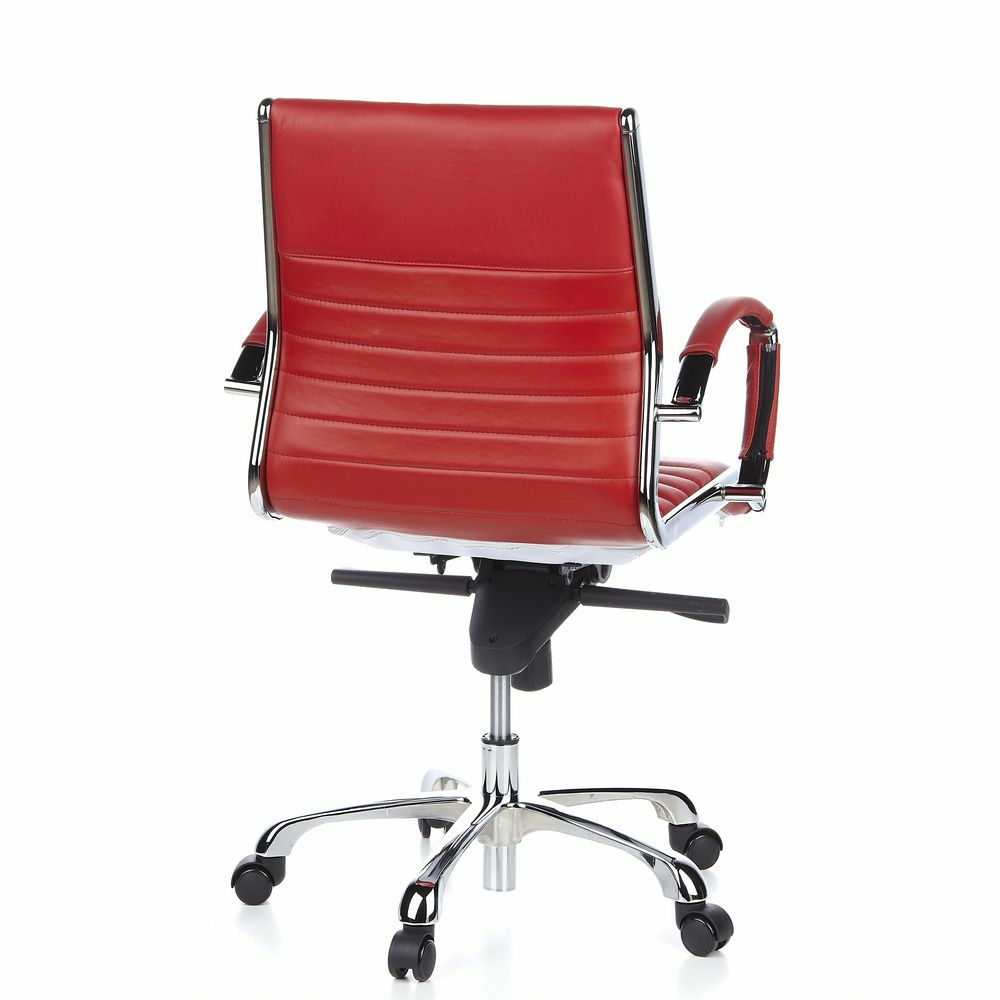 Hjh Office Bürostuhl Profi Chefsessel Parma 10 Leder Rot Chrom B-Ware - 4260182538562