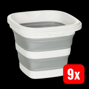 B-Ware Hjh Office Eimer Falteimer 5 L Kunststoff Grau Weiß Camping Haushalt 9 Stück