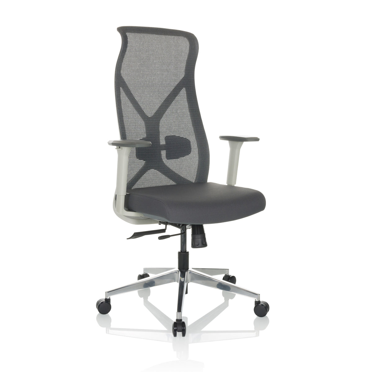 hjh OFFICE Drehstuhl Bürostuhl Schreibtischstuhl AZURRO WHITE Netzstoff grau - 4064323035985