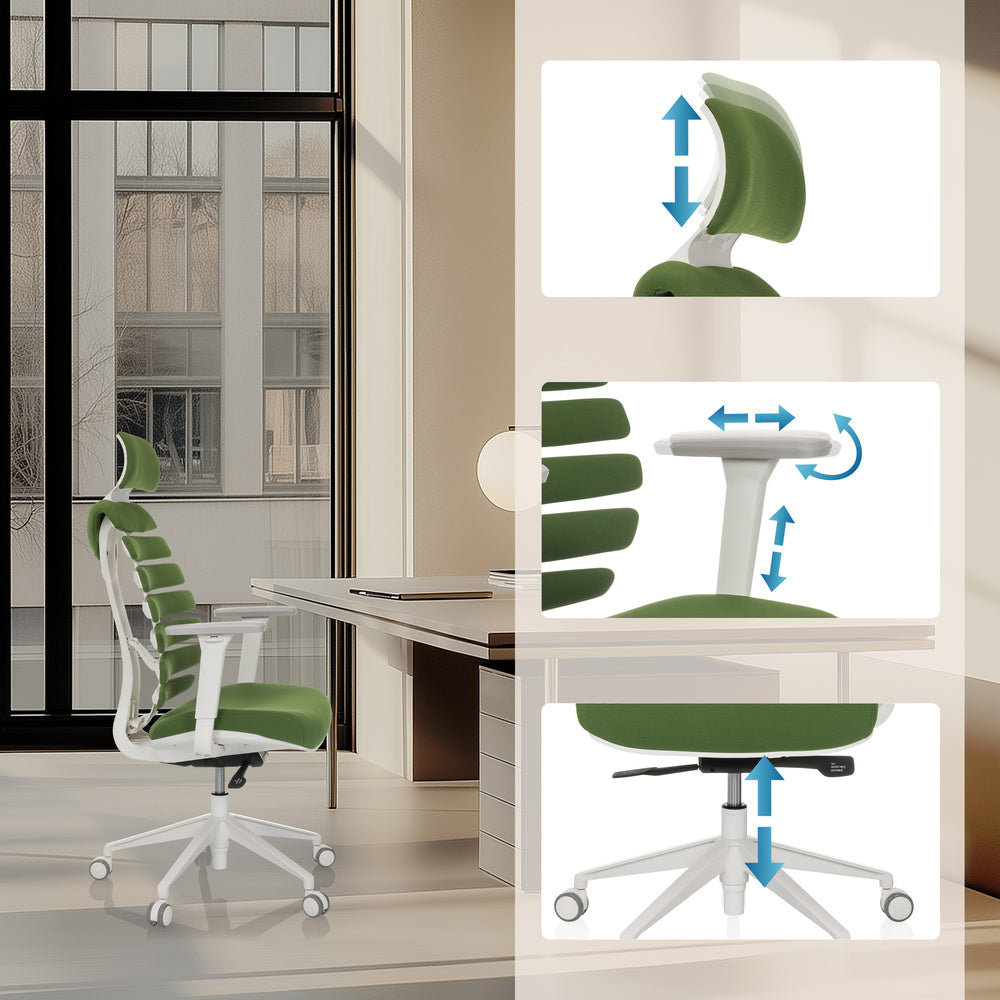 hjh OFFICE Bürostuhl Drehstuhl Ergo Line W Mystic Forest Stoff Profi Stuhl - 4064323106517