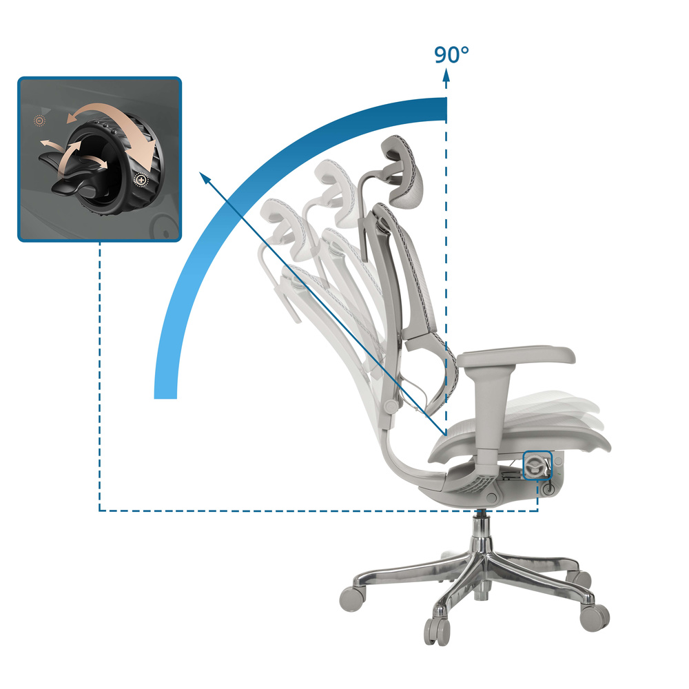 Hjh Office Bürostuhl Chefsessel Stuhl Netzstoff Grau Höhenverstellbar Armlehnen B-Ware - 4064323045670