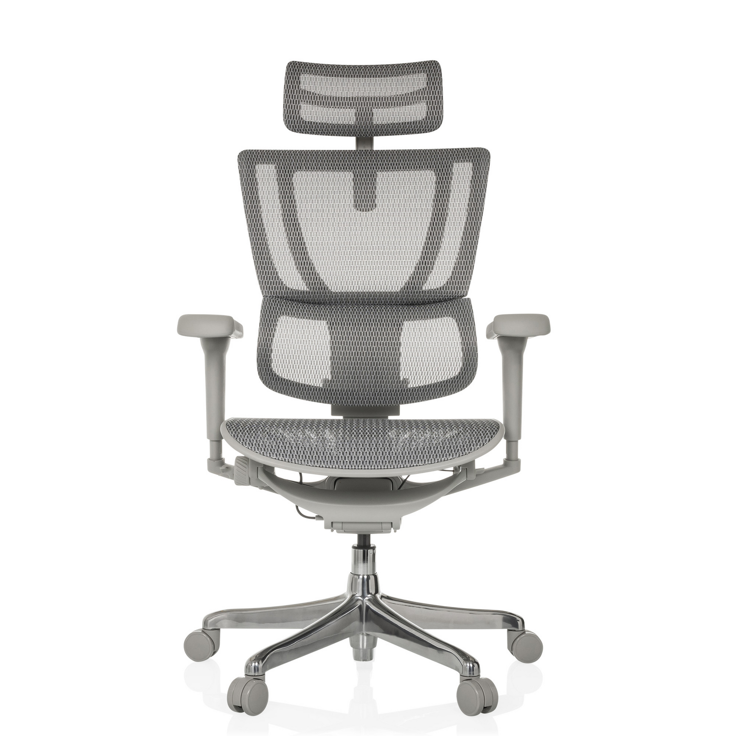 Hjh Office Bürostuhl Chefsessel Stuhl Netzstoff Grau Höhenverstellbar Armlehnen B-Ware - 4064323045670