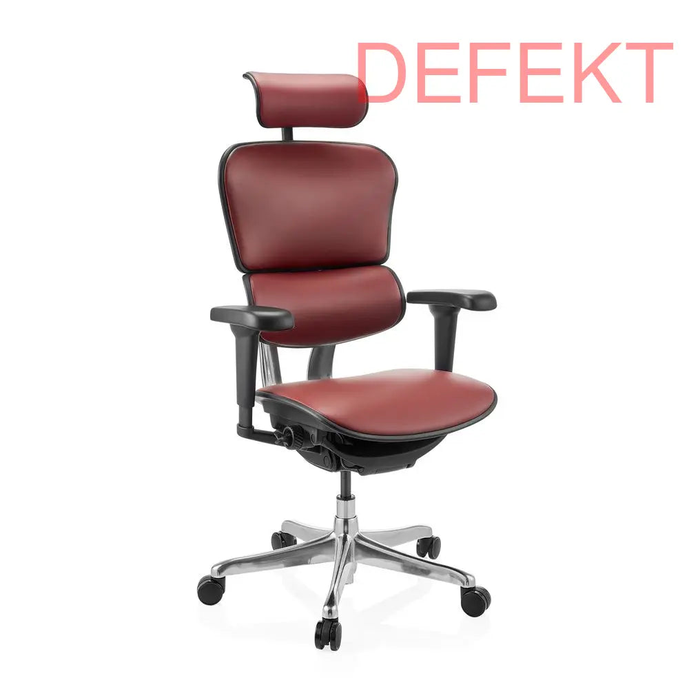 D-Ware Hjh Office Bürostuhl Drehstuhl Ergohuman Ultra L Gen2 Leder Rot Defektware - 4064323109181