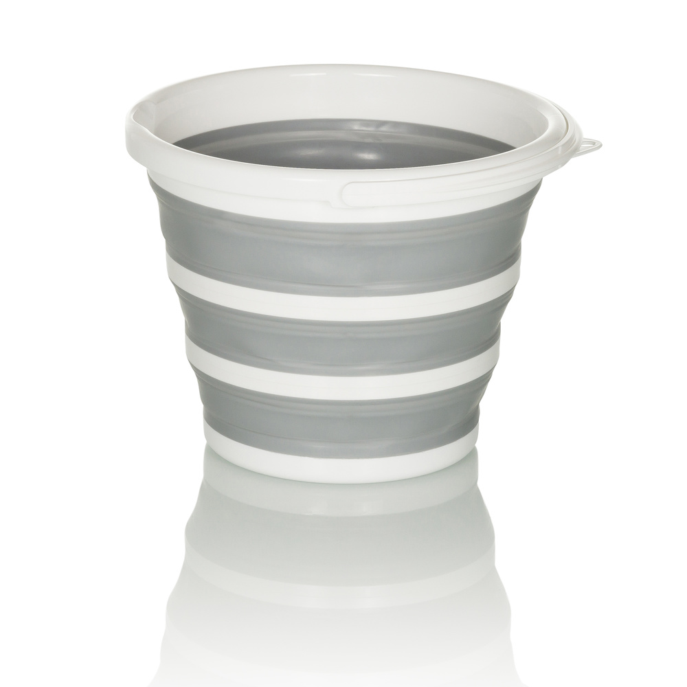 B-Ware Hjh Office Faltbarer Eimer Falteimer Clean Silr 10 L Kunststoff Grau Weiß 3 Stück - 4064323036272