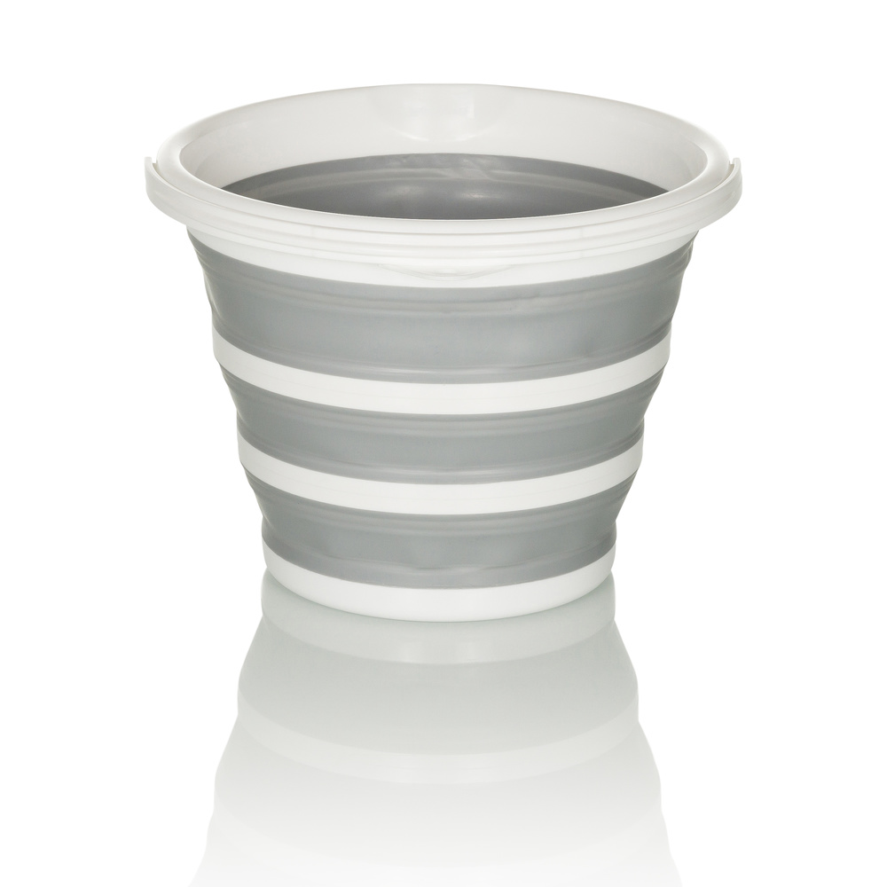 B-Ware Hjh Office Faltbarer Eimer Falteimer Clean Silr 10 L Kunststoff Grau Weiß 3 Stück - 4064323036272