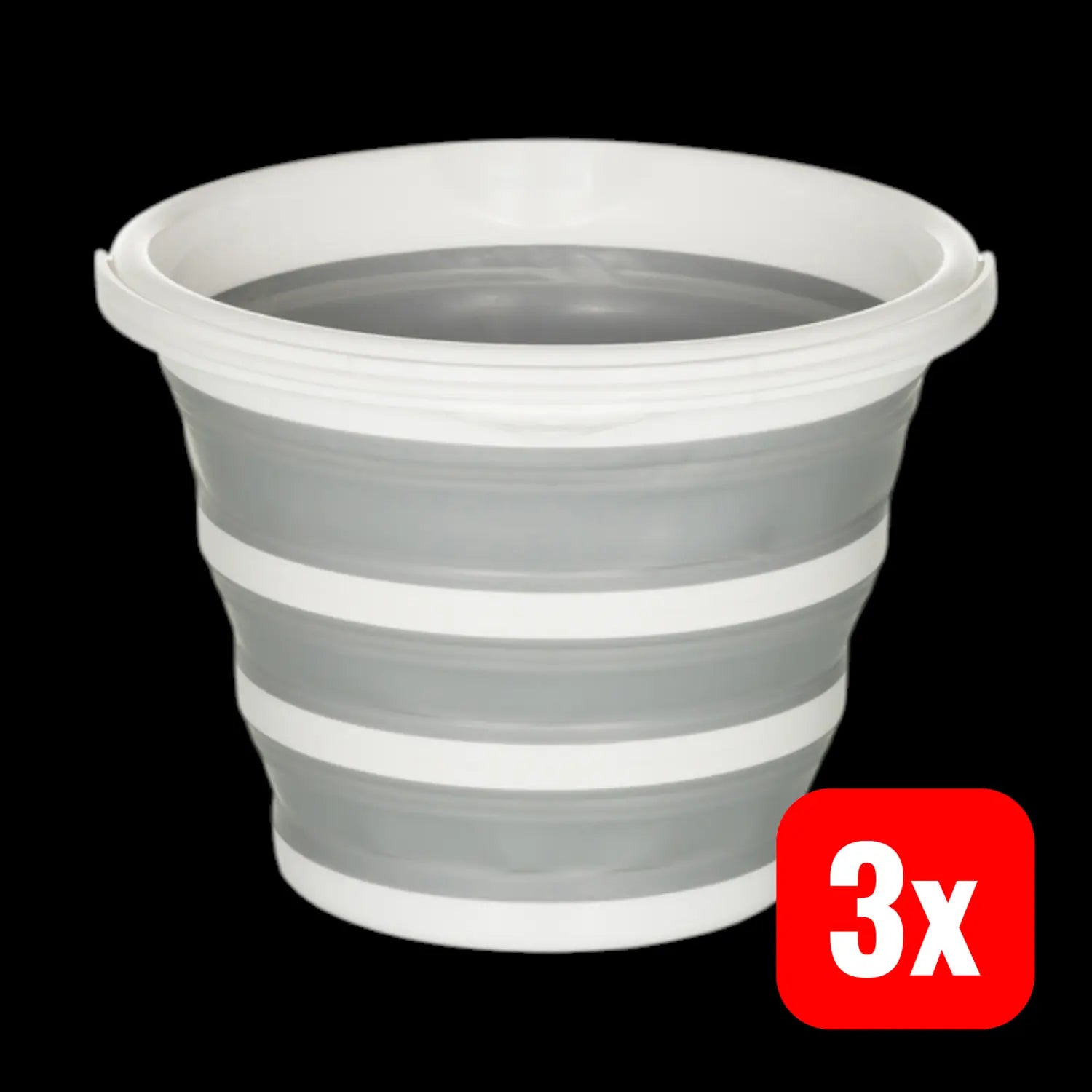 B-Ware Hjh Office Faltbarer Eimer Falteimer Clean Silr 10 L Kunststoff Grau Weiß 3 Stück - 4064323036272