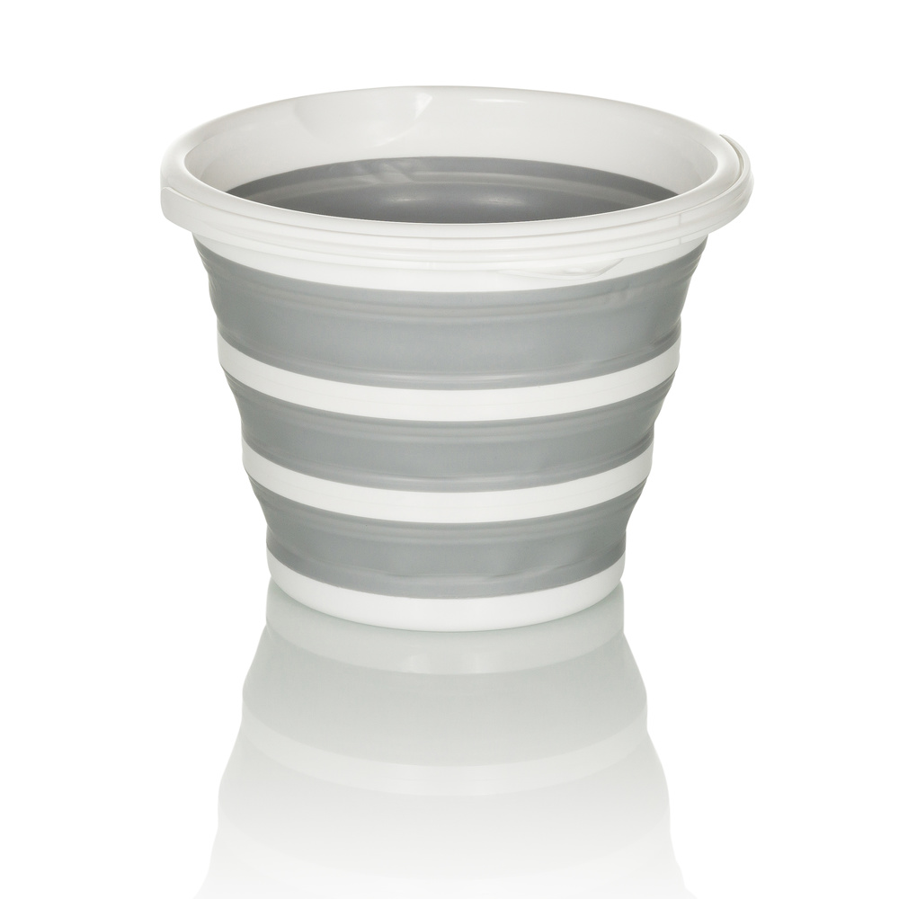 B-Ware Hjh Office Faltbarer Eimer Falteimer Clean Silr 10 L Kunststoff Grau Weiß 3 Stück - 4064323036272