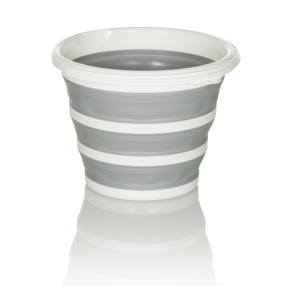 B-Ware Hjh Office Faltbarer Eimer Falteimer Clean Silr 10 L Kunststoff Grau Weiß 3 Stück - 4064323036272