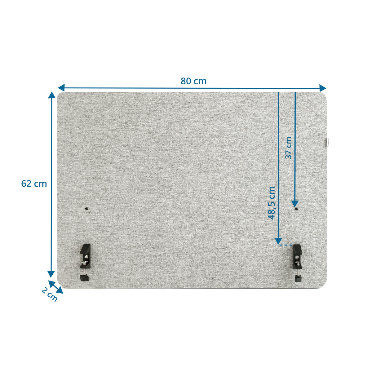 hjh OFFICE FLEXMIUT D SIDE Tischtrennwand Akustik Sichtschutz Hellgrau 80cm - 4064323028390