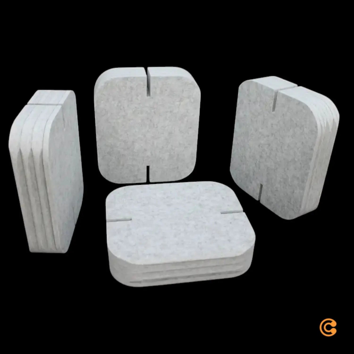 B-Ware Hjh Office Trennwand Raumteiler Flexmiut Plug Grau 4er Set Siehe Text/Foto - 4064323105909