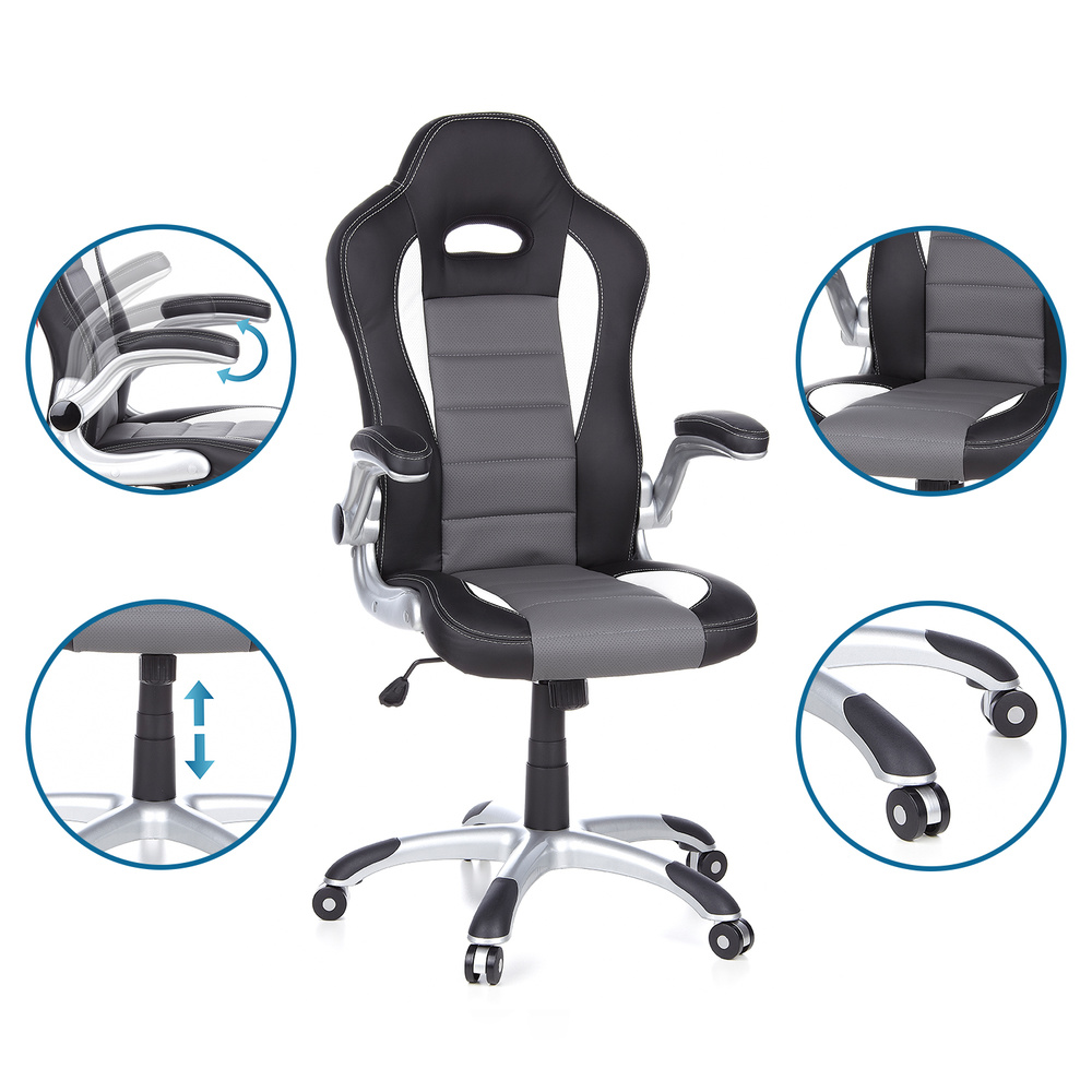 B-Ware Hjh Office Gaming Stuhl Chefsessel Bürostuhl Sitz Bürositz Schwarz Grau752