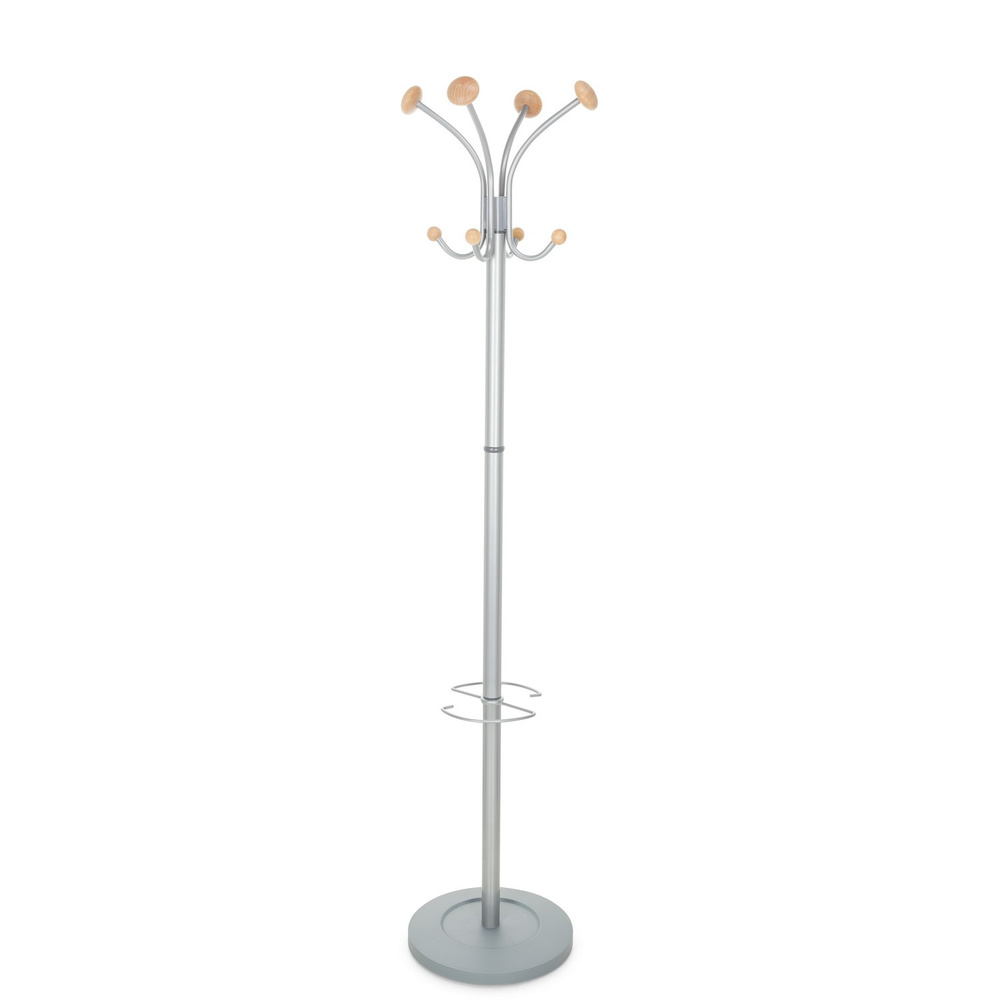B-Ware Hjh Office Garderobenständer Kleiderständer Silber Stahl Garderobe772