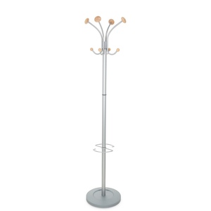 B-Ware Hjh Office Garderobenständer Kleiderständer Silber Stahl Garderobe