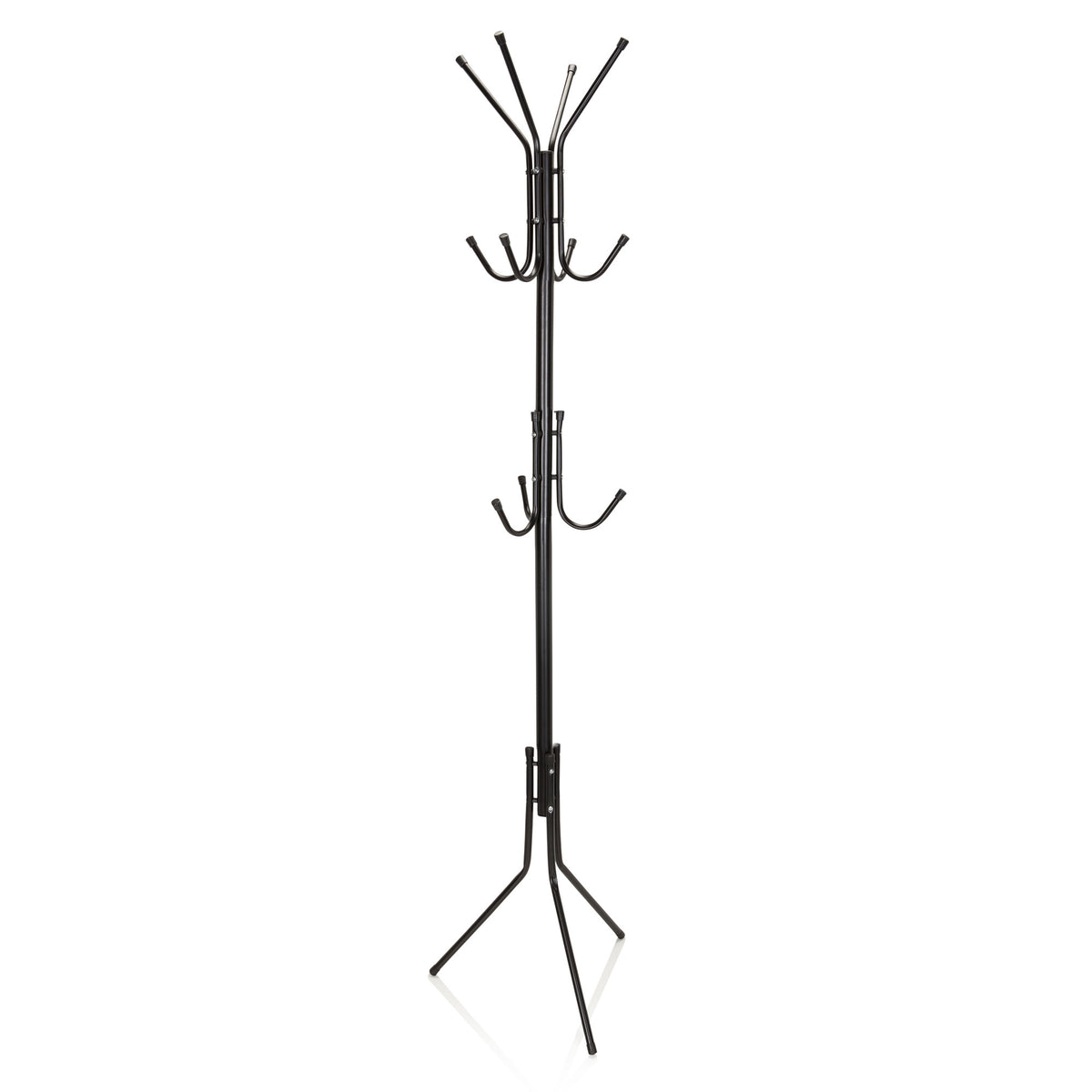 hjh OFFICE Garderobenständer Kleiderständer Garderobe schwarz Stahl 11 Haken - 4251084696856