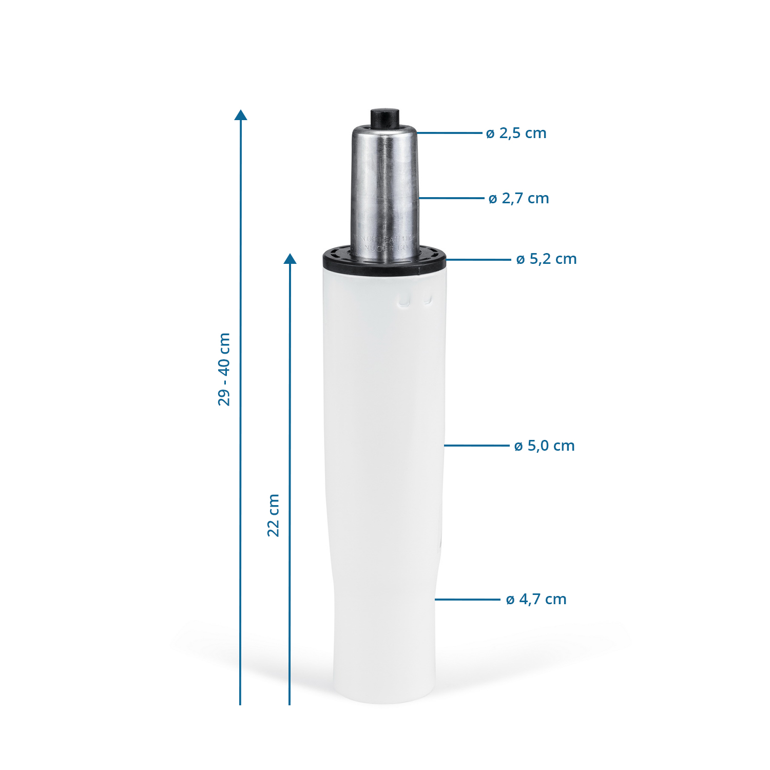 Hjh Office Gasfeder Gasdruckfeder Ersatzgasfeder Weiß 29 40cm Bürostuhl B-Ware - 4064323017035
