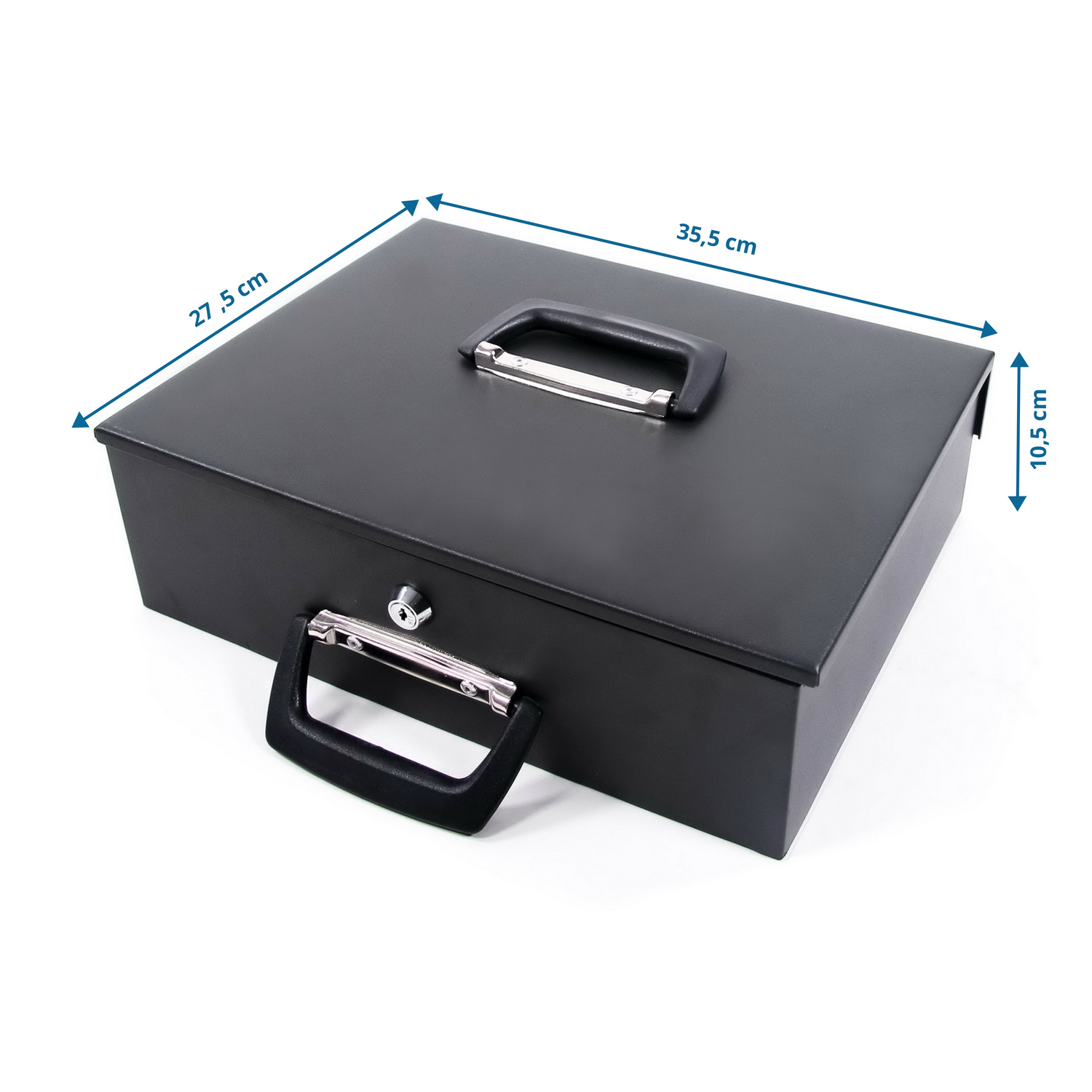 Hjh Office Geldkassette Kasse Safe Schwarz Stahl Münzzählbrett Tragegriff667 B-Ware