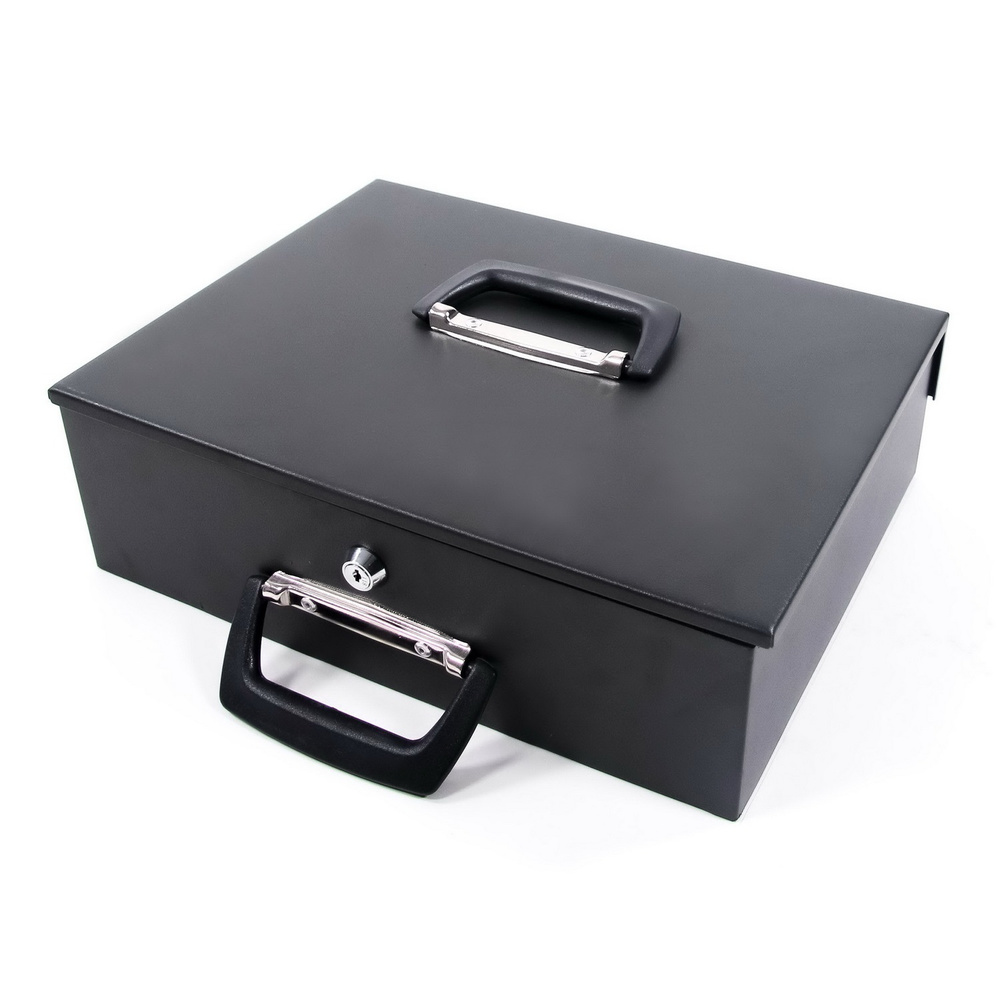 Hjh Office Geldkassette Kasse Safe Schwarz Stahl Münzzählbrett Tragegriff667 B-Ware